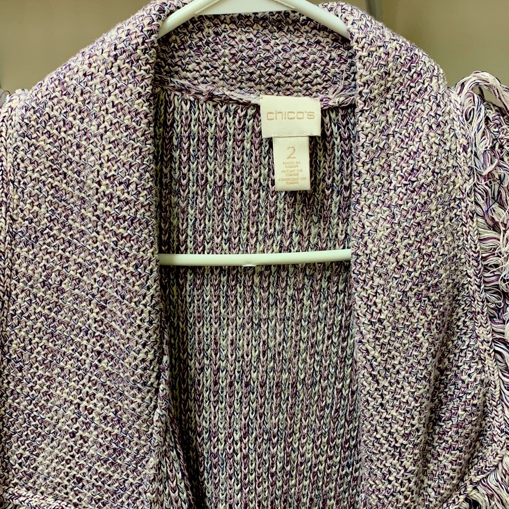 Chicos Fringed Cardigan